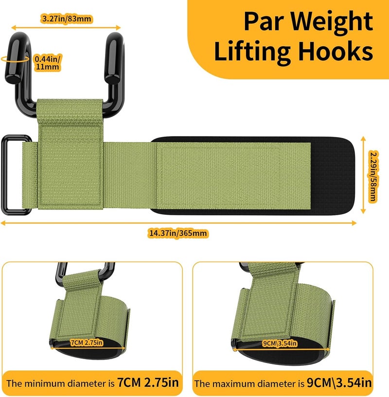 GPANDAG Weight Lifting Hooks for Men and Women(Pair), 330 LB Heavy Duty Gym Lifting Wrist Strap Hook for Deadlifts, Pull-Ups, Strength Training, 0.4inch Grip Weightlifting Hooks for Teen - Image 4
